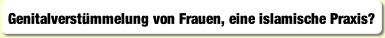 Genitalverstümmelung von Frauen, eine islamische Praxis?.